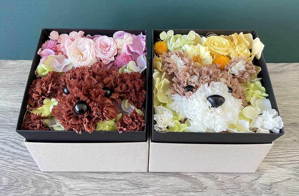 プリザーブドフラワーBOX「わんプリ」柴犬