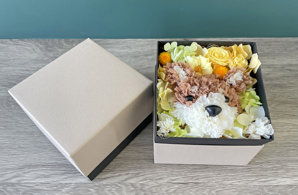 プリザーブドフラワーBOX「わんプリ」柴犬