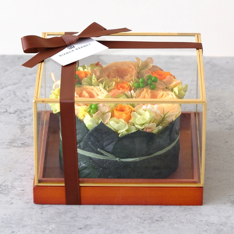 プリザーブドフラワー「ローズタルト」オレンジL | 花・花束を贈るなら