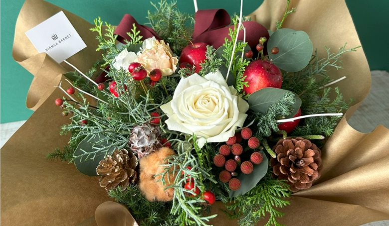 クリスマスのおまかせデザイナーアレンジメント ラッピング