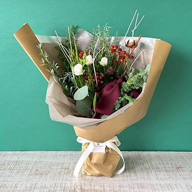 クリスマスのおまかせデザイナーブーケ L