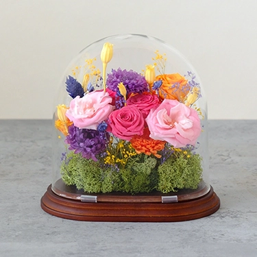 オーバルドーム型プリザーブドフラワー「フィオリ」 | 花・花束を贈る