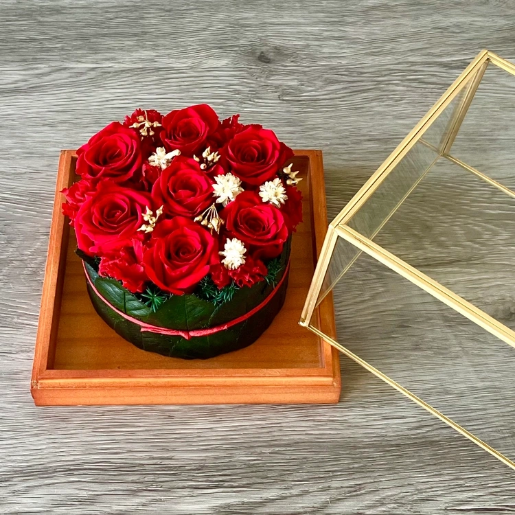 プリザーブドフラワー「クリスマスローズタルト」　L