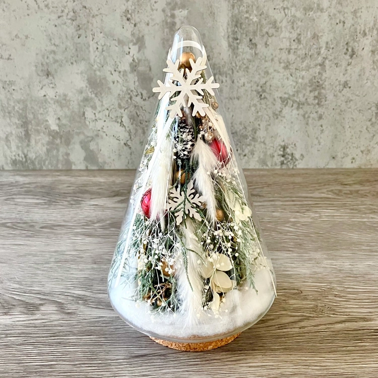 プリザーブドフラワー グラスツリー ホワイト