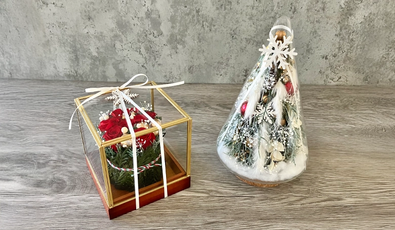 プリザーブドフラワー グラスツリー ホワイト