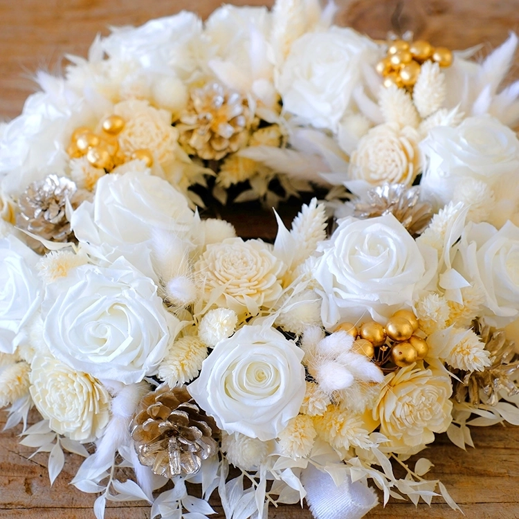 プリザーブドフラワーリース「カルム・ネージュ」