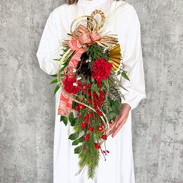 迎春しめ縄飾り　「紅白寿」（こうはくじゅ）